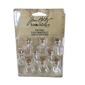 Tim Holtz Idea-ology Tiny Vials 9 Piece TH93201 New Assemblage Crafting